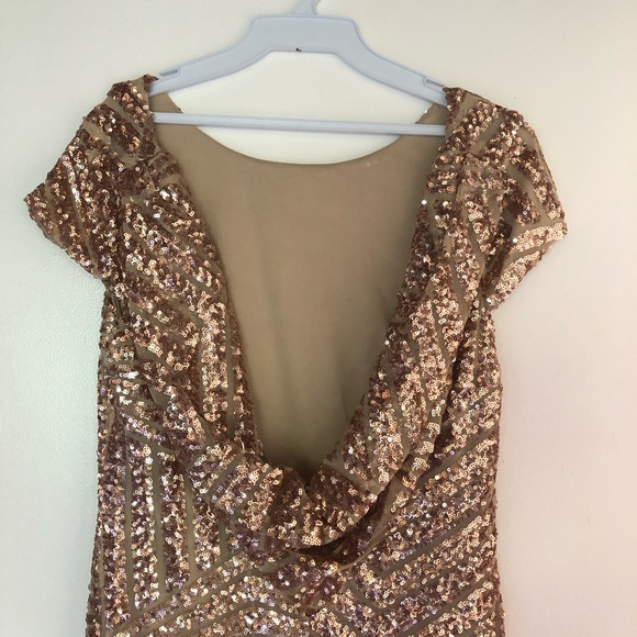 Gold Sequin Evening Gown - Picture 2 of 2